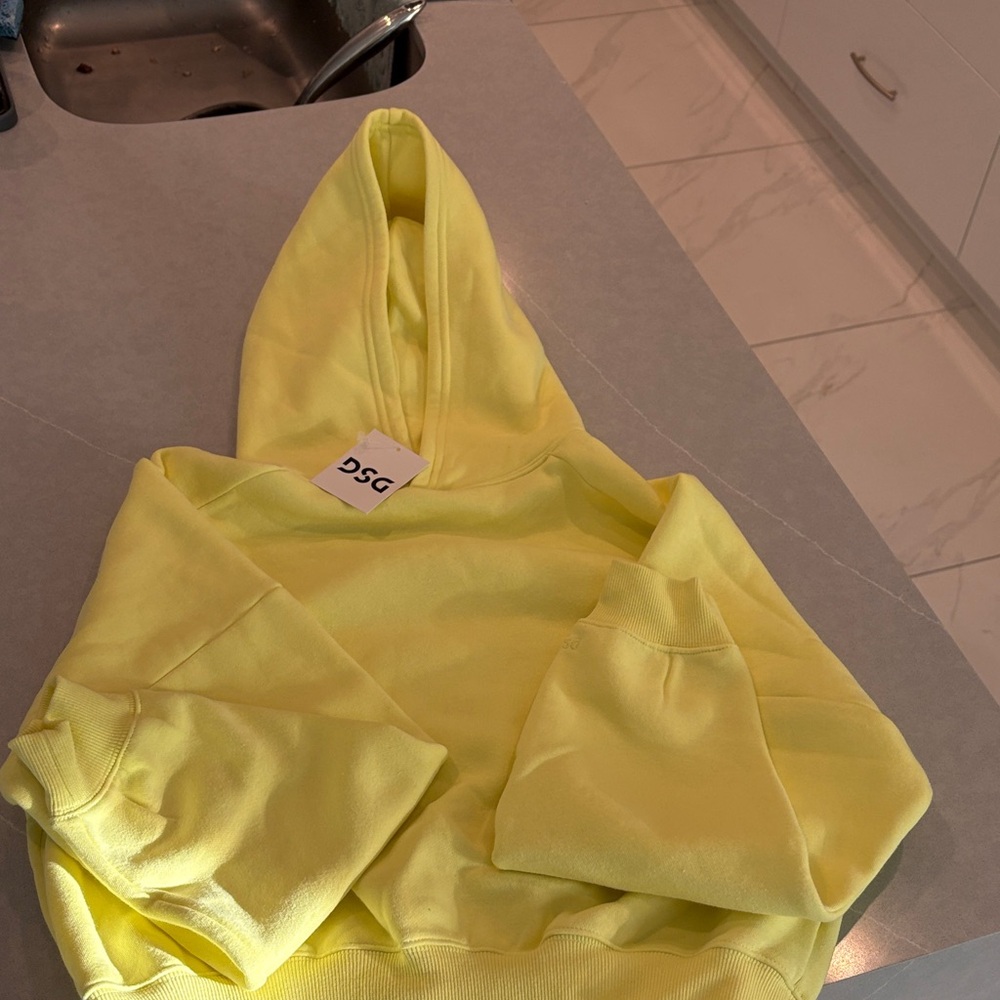 Yellow DSG cropped Hoodie